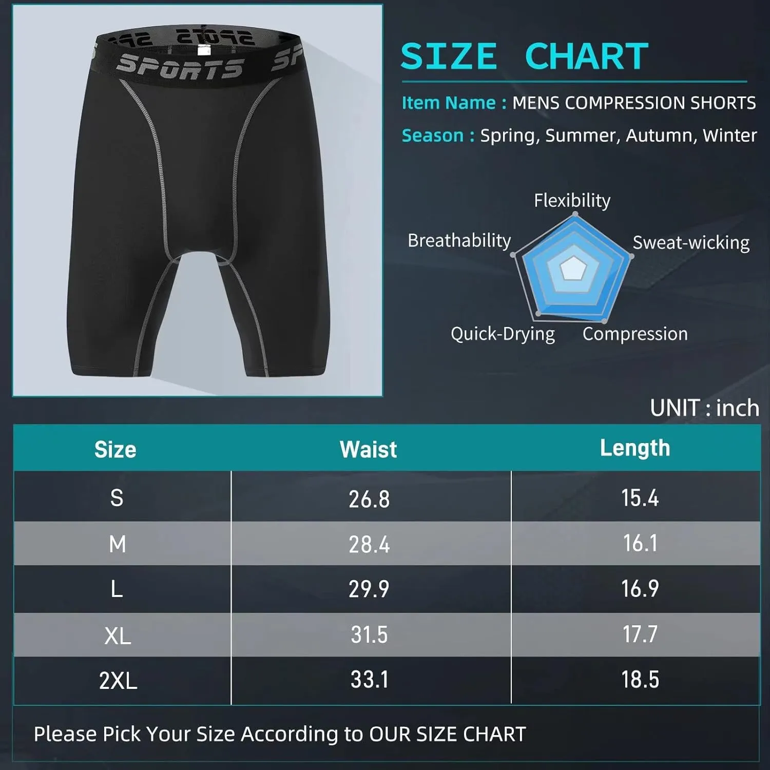 2 Pack Compression Shorts Men Spandex Running Sport Under Shorts Cool Dry Athletic Underwear Muscle Support