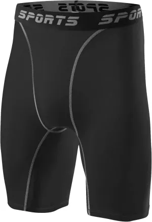 2 Pack Compression Shorts Men Spandex Running Sport Under Shorts Cool Dry Athletic Underwear Muscle Support
