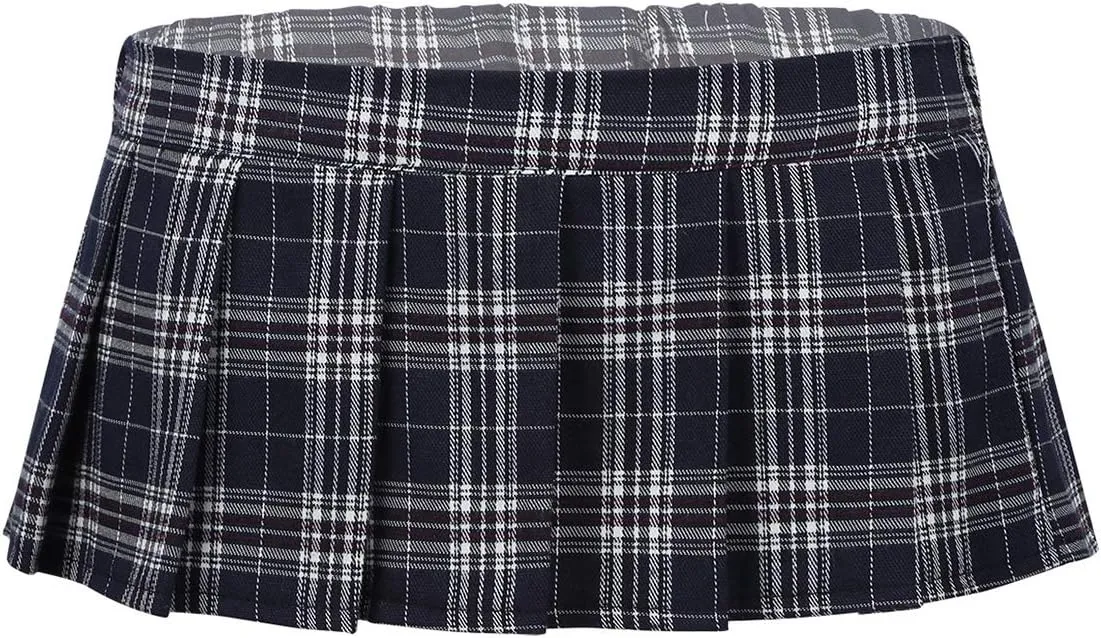 ACSUSS Women's Japanese Schoolgirl Lingerie Scottish Style Mini Plaid Pleated Skirt