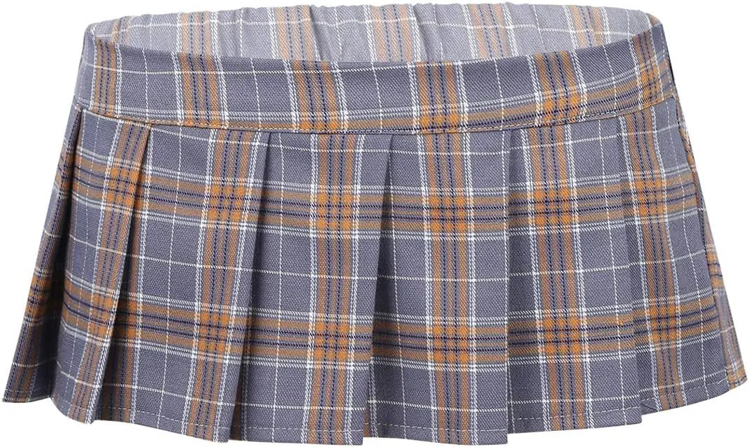 ACSUSS Women's Japanese Schoolgirl Lingerie Scottish Style Mini Plaid Pleated Skirt