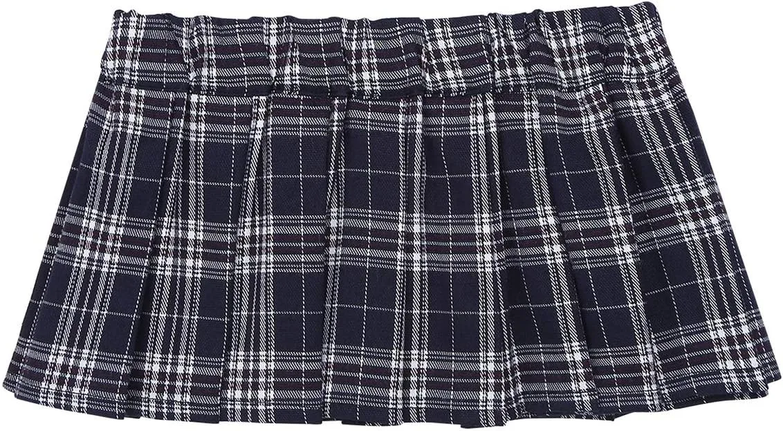 ACSUSS Women's Japanese Schoolgirl Lingerie Scottish Style Mini Plaid Pleated Skirt