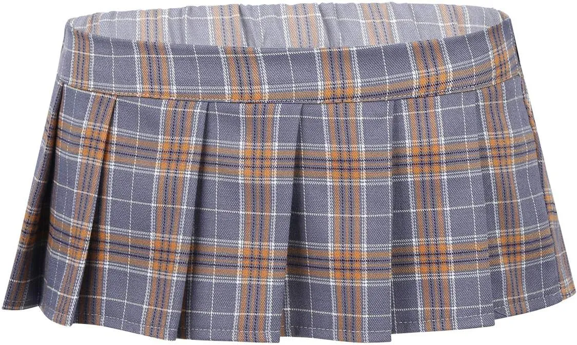 ACSUSS Women's Japanese Schoolgirl Lingerie Scottish Style Mini Plaid Pleated Skirt