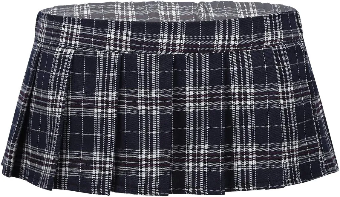 ACSUSS Women's Japanese Schoolgirl Lingerie Scottish Style Mini Plaid Pleated Skirt