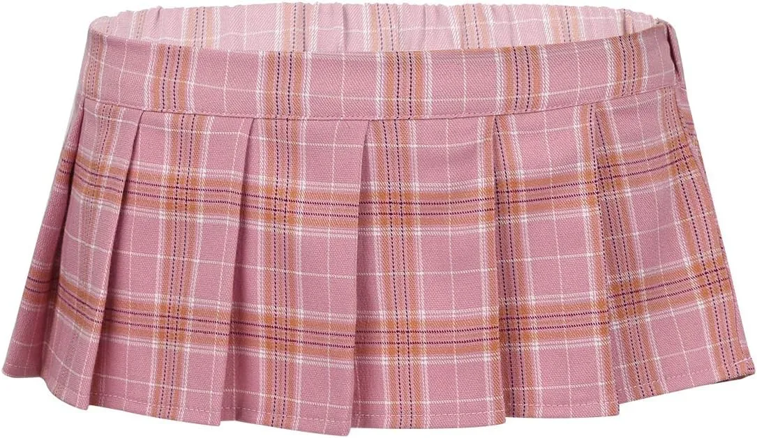 ACSUSS Women's Japanese Schoolgirl Lingerie Scottish Style Mini Plaid Pleated Skirt