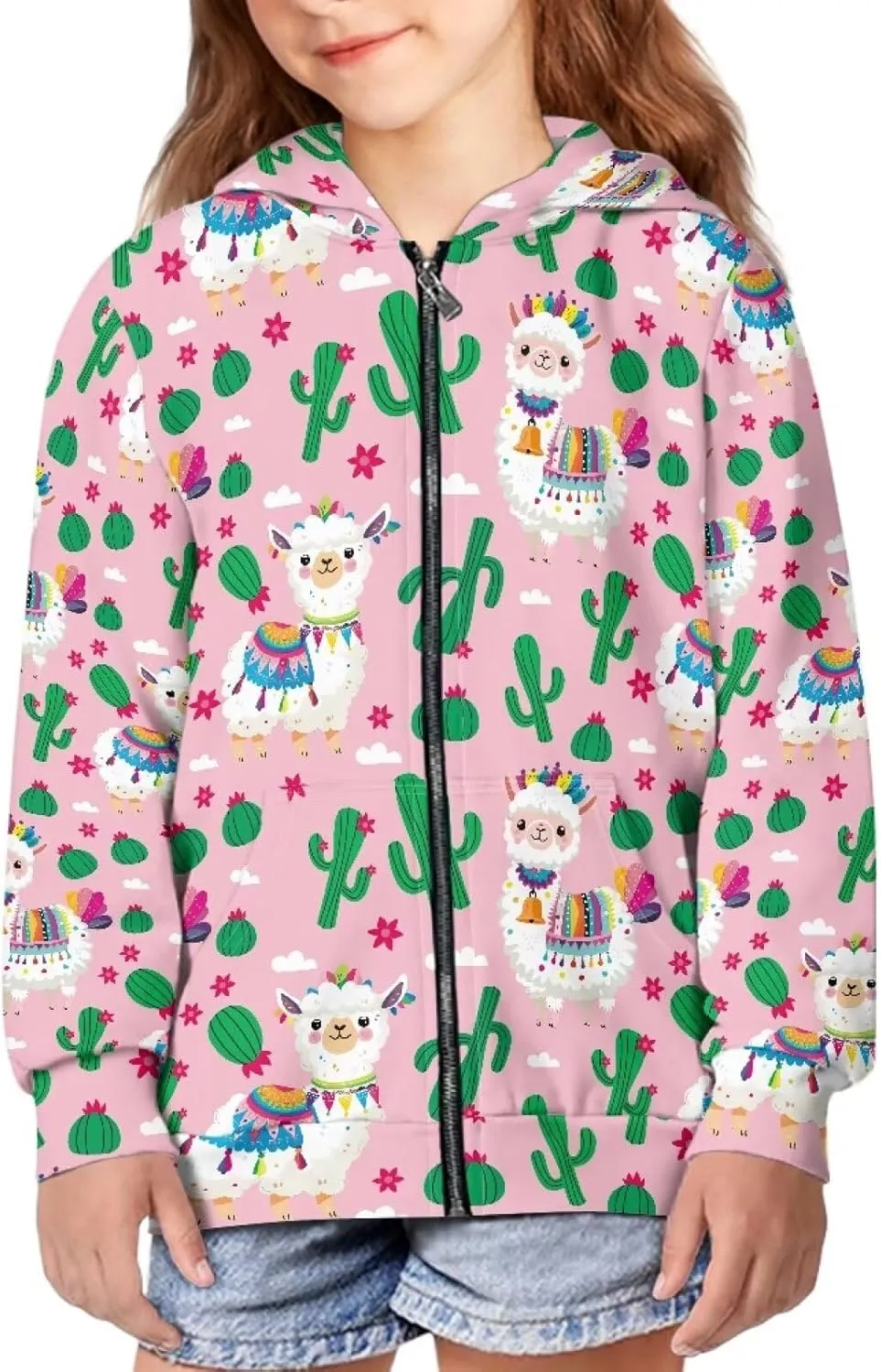 AFPANQZ Unisex Kids Zipper Up Hoodies Long-Sleeve Hoodie Sweatshirts Activewear Full Zipper Hoodies Thin Coat S-XL