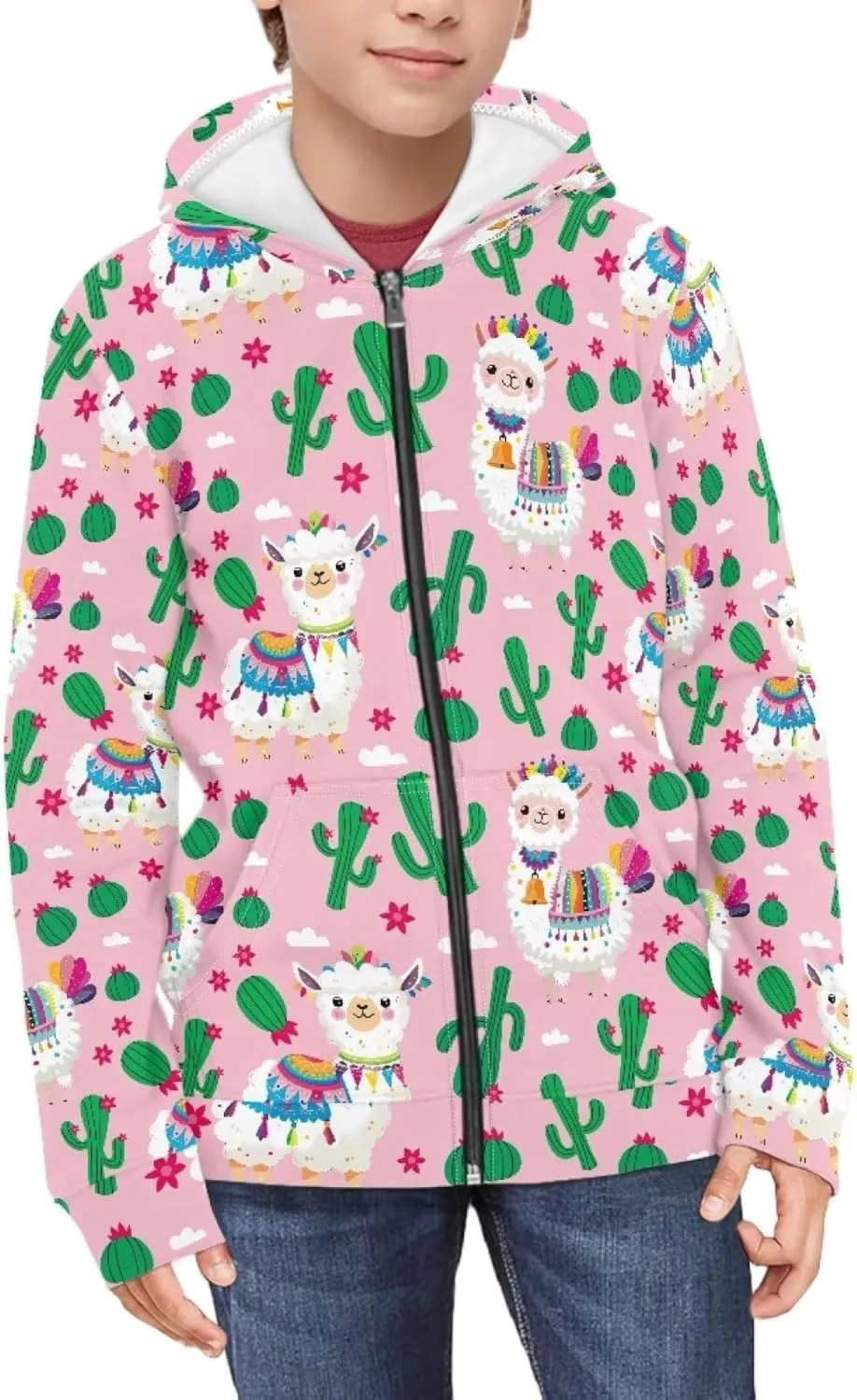AFPANQZ Unisex Kids Zipper Up Hoodies Long-Sleeve Hoodie Sweatshirts Activewear Full Zipper Hoodies Thin Coat S-XL