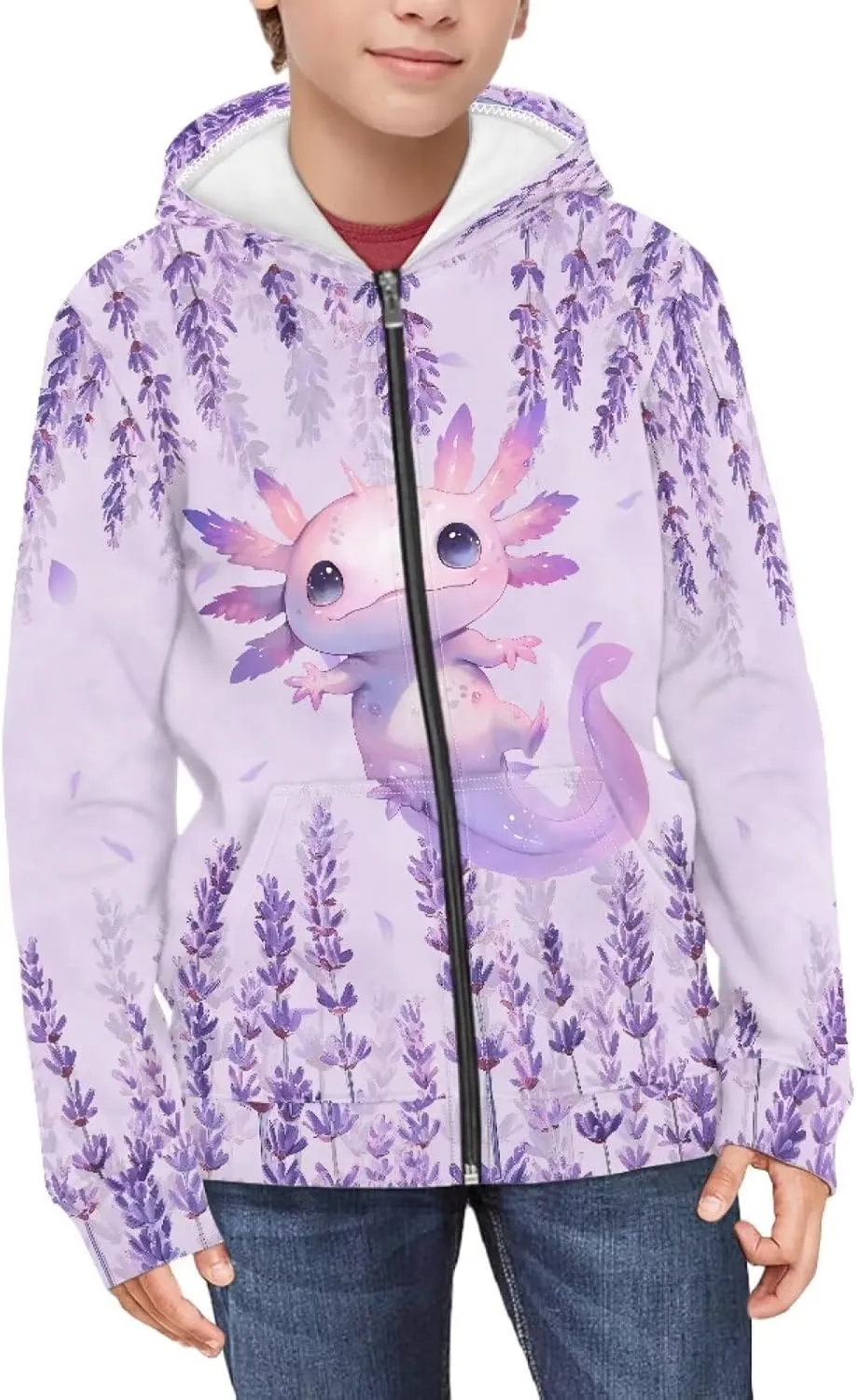 AFPANQZ Unisex Kids Zipper Up Hoodies Long-Sleeve Hoodie Sweatshirts Activewear Full Zipper Hoodies Thin Coat S-XL