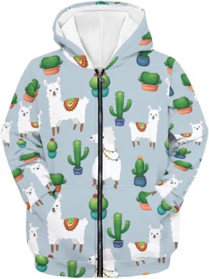 AFPANQZ Unisex Kids Zipper Up Hoodies Long-Sleeve Hoodie Sweatshirts Activewear Full Zipper Hoodies Thin Coat S-XL