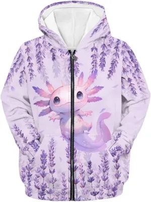 AFPANQZ Unisex Kids Zipper Up Hoodies Long-Sleeve Hoodie Sweatshirts Activewear Full Zipper Hoodies Thin Coat S-XL