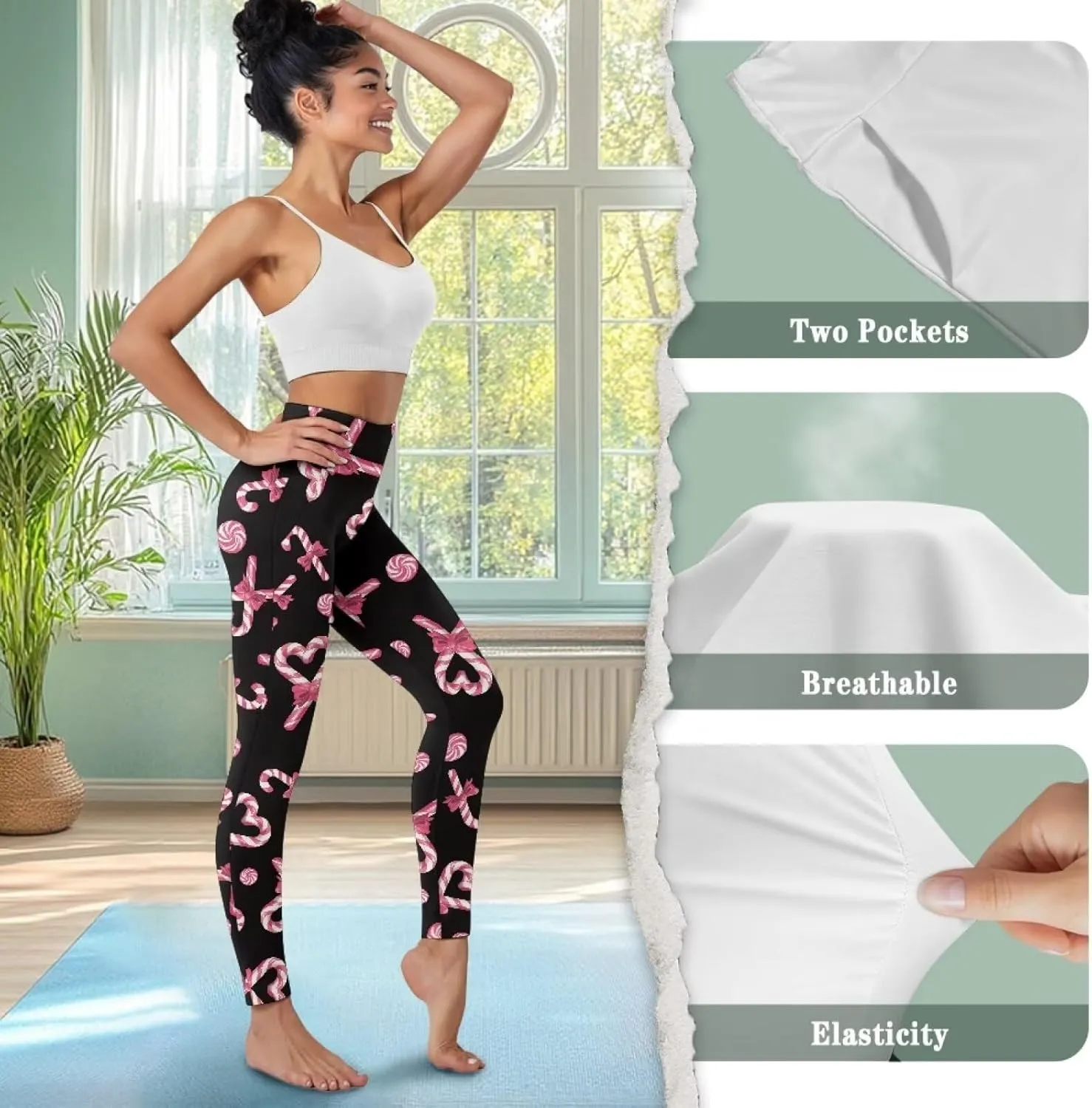 AFPANQZ Women's Yoga Leggings with Pockets Seamless Yoga Pants Casual Running Dance Sports High Waist Long Activewear