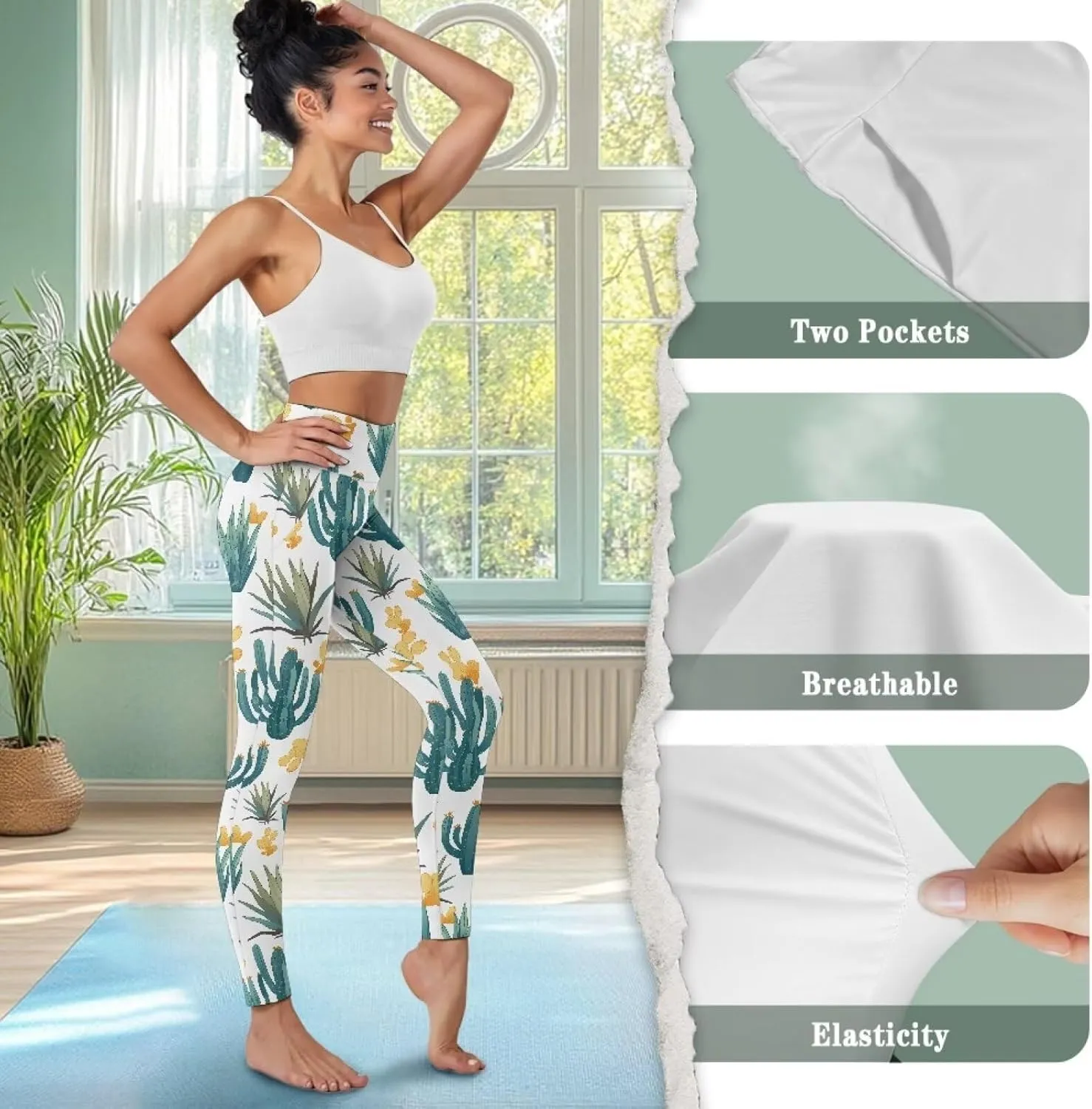 AFPANQZ Women's Yoga Leggings with Pockets Seamless Yoga Pants Casual Running Dance Sports High Waist Long Activewear