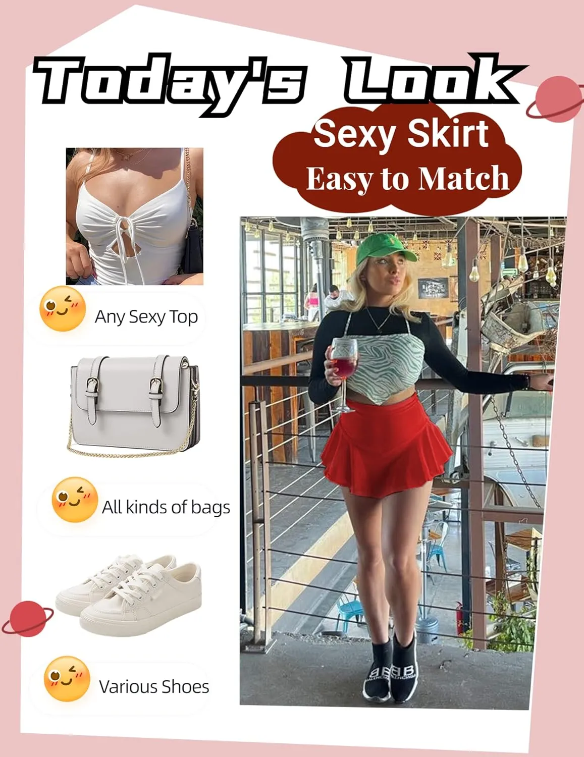 Avidlove Mini Skirt for Women Sexy Solid Ruffle Trim Lingerie Skirt Short High Waist Two Layer Hem Skirt