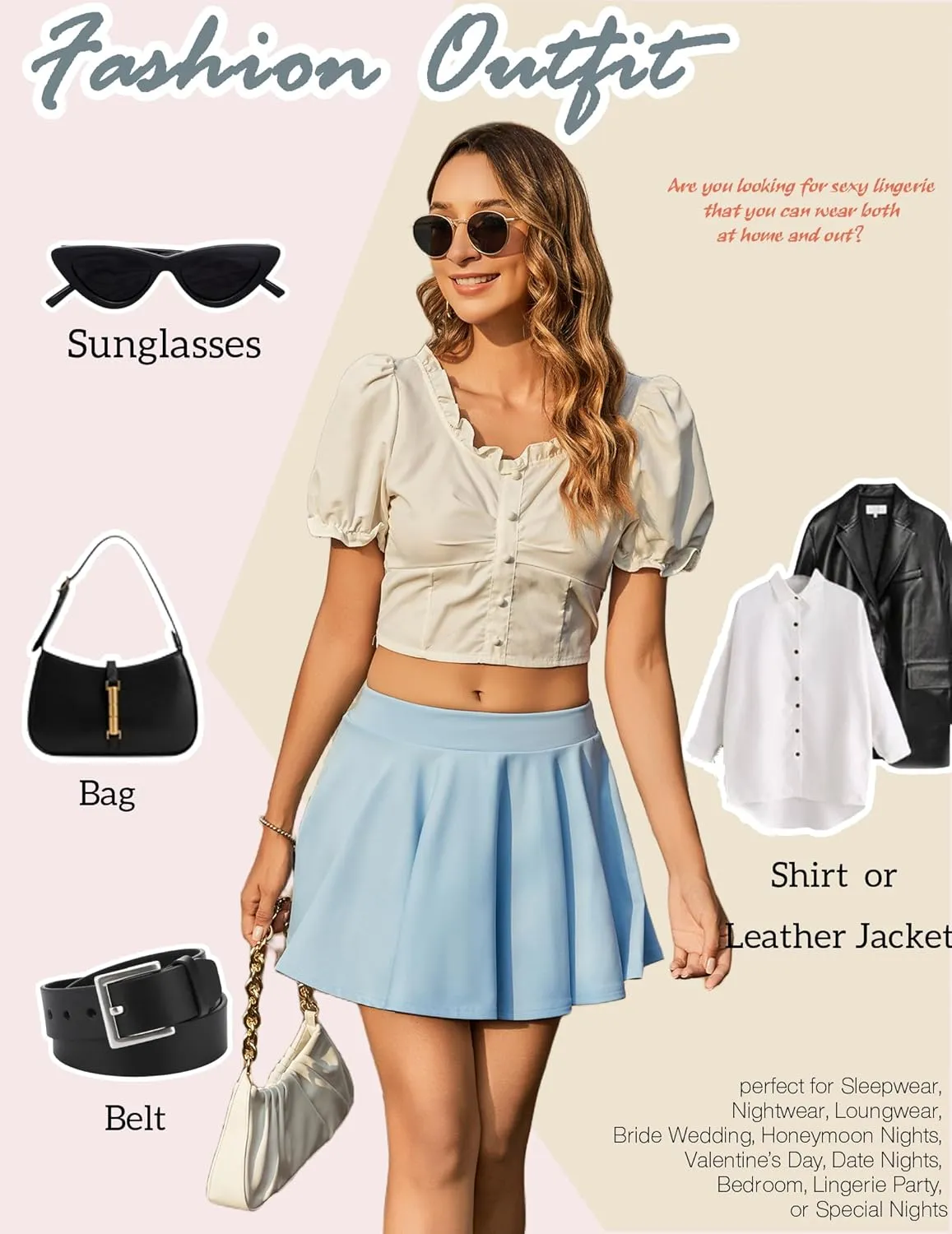 Avidlove Pleated Mini Skirt Plaid Skirts High Waist A Line Skater Skirt for Lingerie Schoolgirl