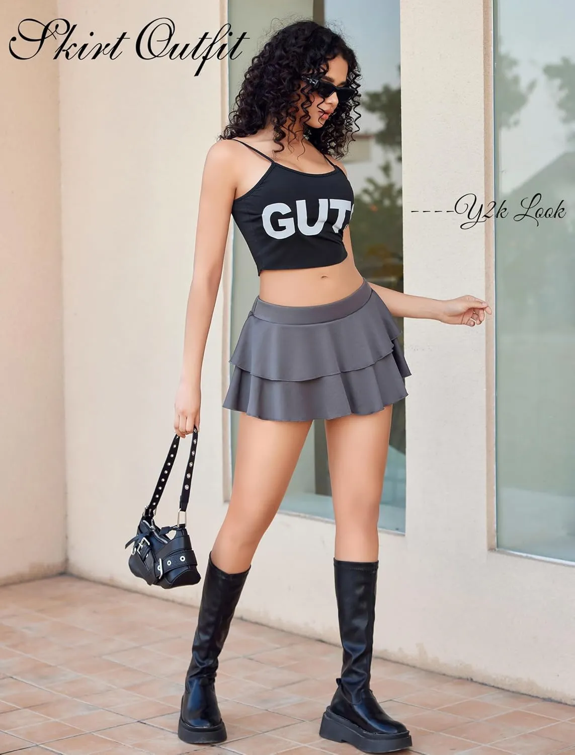 Avidlove Women Pleated Mini Skirt Solid Ruffle Lingerie Skirts