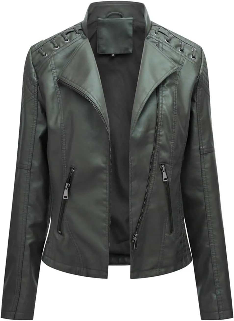 AYGJKIE Women's Short Transition Jacket Moto Biker Jacket Autumn Spring Lightweight Jackets Summer Jacket Lapel