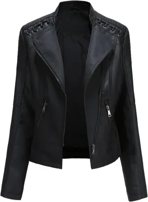 AYGJKIE Women's Short Transition Jacket Moto Biker Jacket Autumn Spring Lightweight Jackets Summer Jacket Lapel