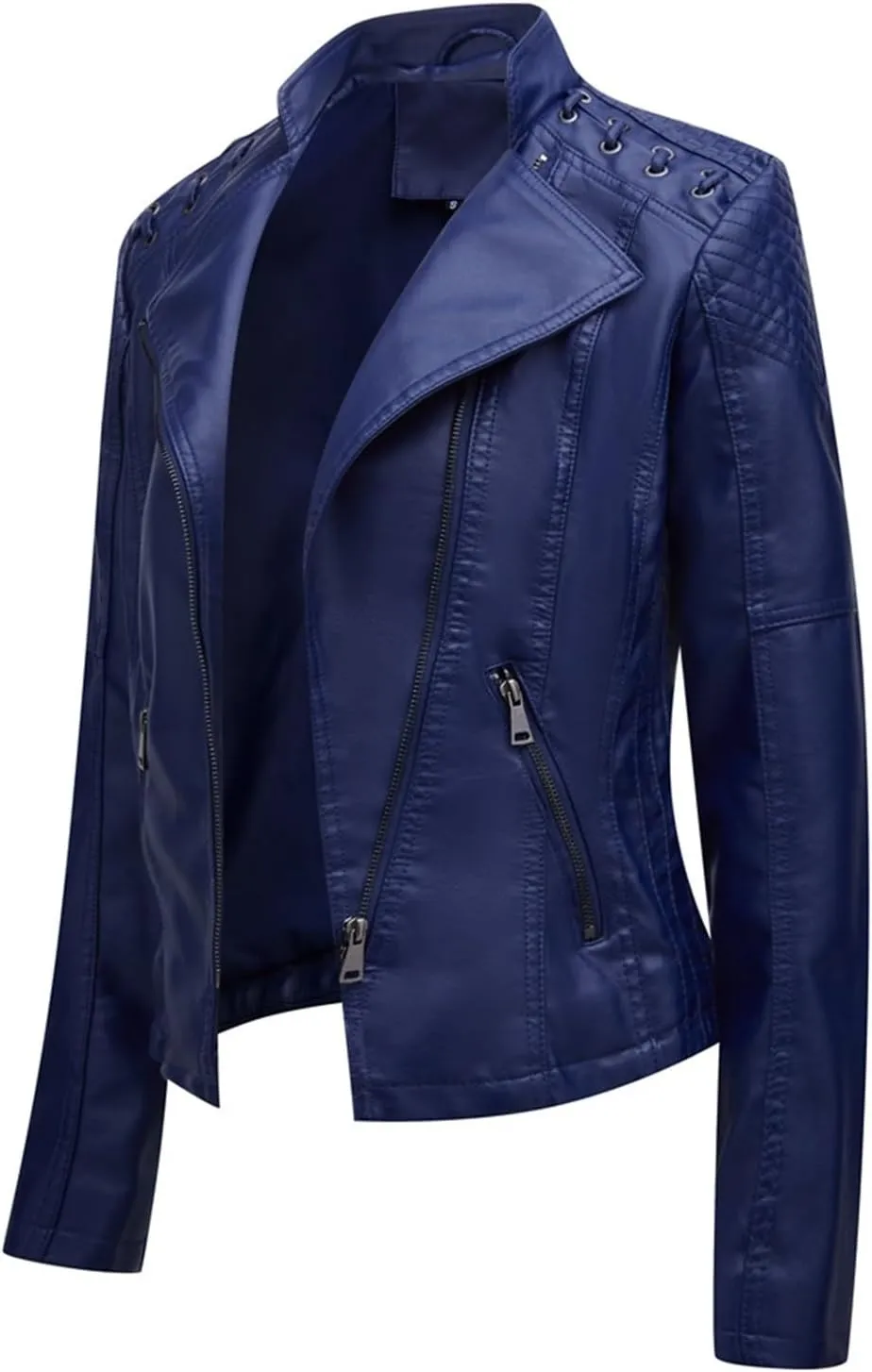 AYGJKIE Women's Short Transition Jacket Moto Biker Jacket Autumn Spring Lightweight Jackets Summer Jacket Lapel