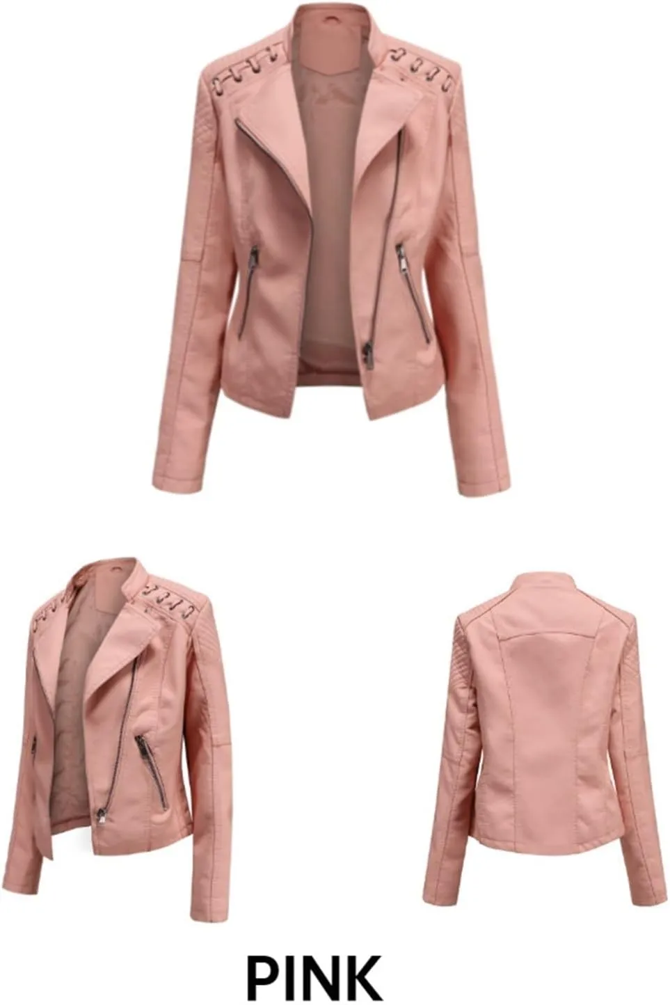AYGJKIE Women's Short Transition Jacket Moto Biker Jacket Autumn Spring Lightweight Jackets Summer Jacket Lapel