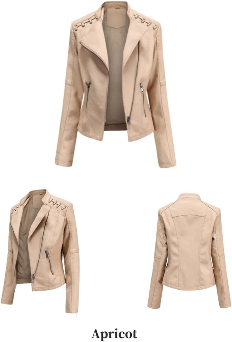 AYGJKIE Women's Short Transition Jacket Moto Biker Jacket Autumn Spring Lightweight Jackets Summer Jacket Lapel