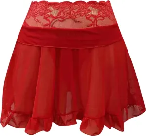 babydoll lingerie for women Mini Pleated Skirts for Women Mini Plaid Skirt Short Skirts a Line Skater Skirt for Lingerie Schoolgirl corset lingerie, X-Large, Zmd-red