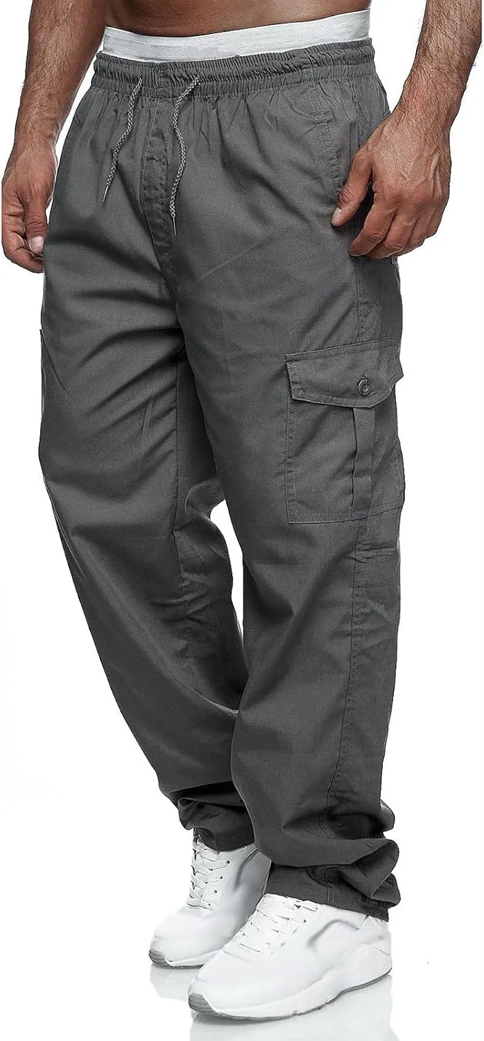 Baggy Cargo Pants Men - Tactical Pants for Men Relaxed Fit Cargo Work Pants with Pockets Outdoor Hiking Pants Trousers