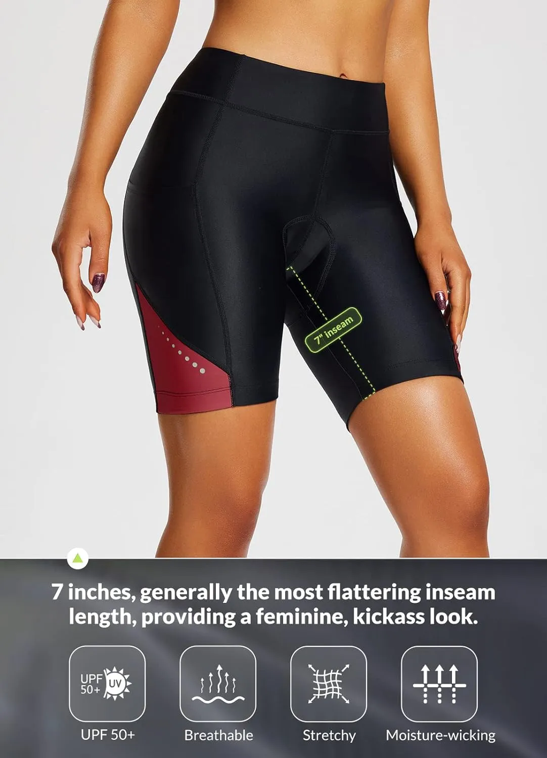 BALEAF Women's 4D Padded Bike Shorts Cycling Underwear with Pockets UPF50 