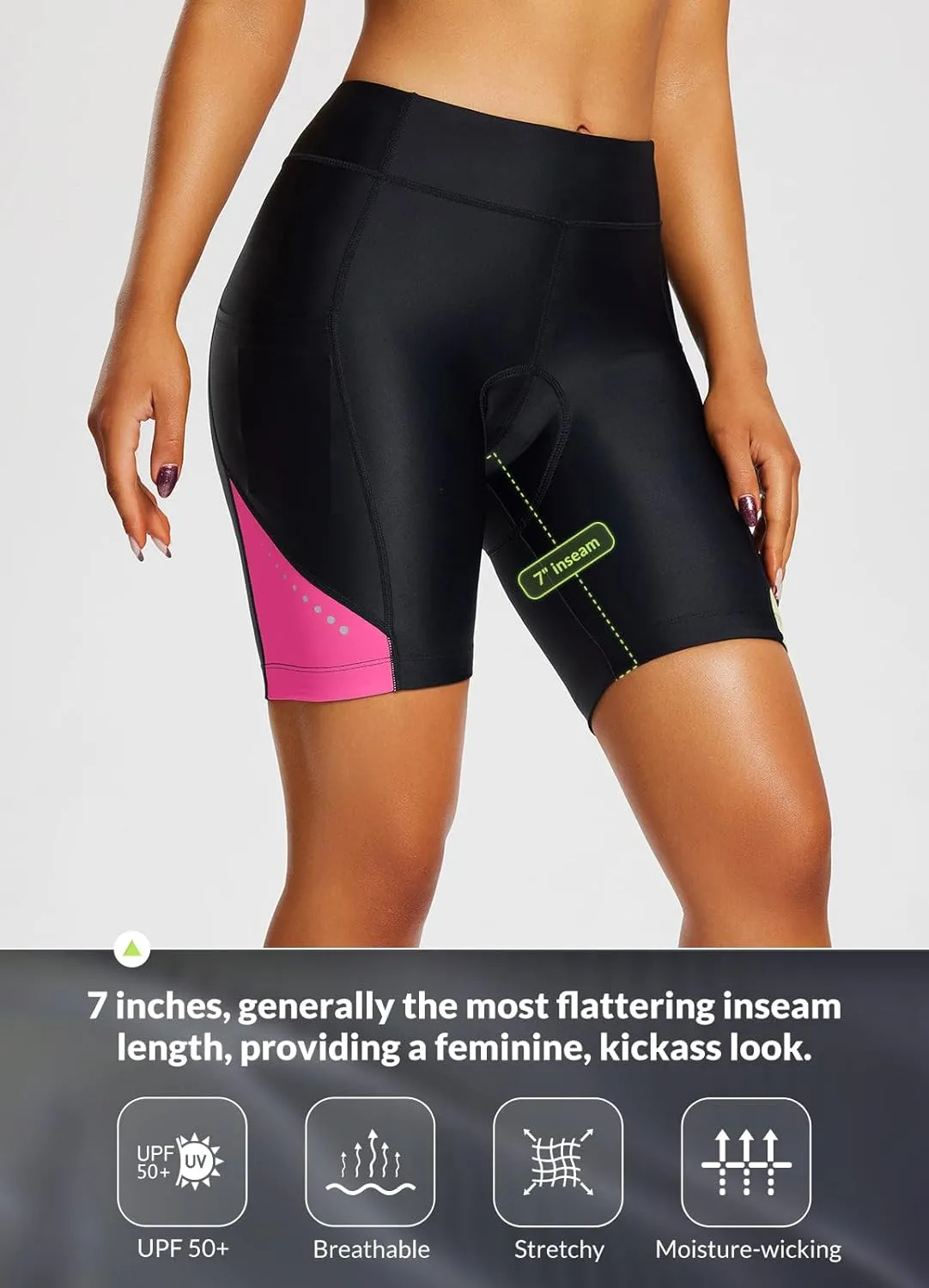BALEAF Women's 4D Padded Bike Shorts Cycling Underwear with Pockets UPF50 