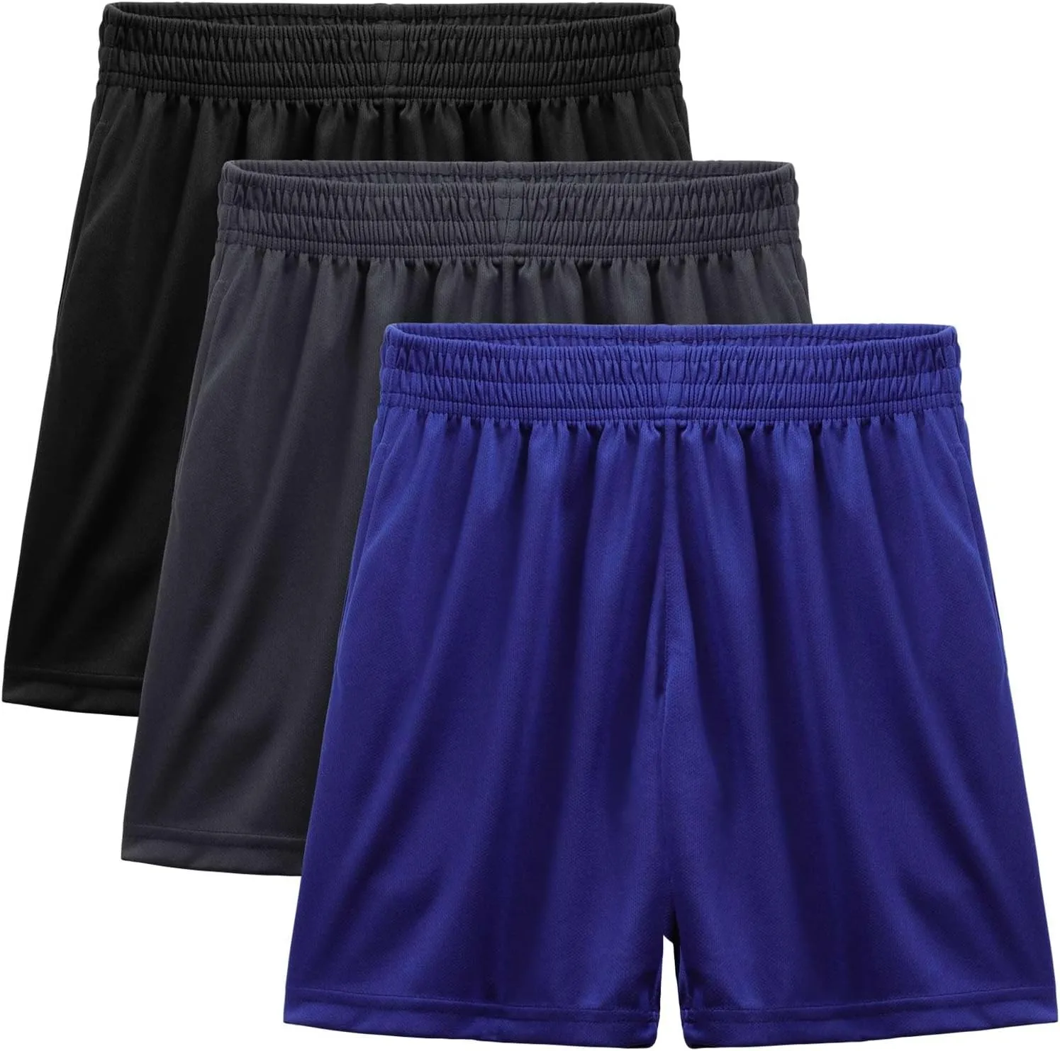 BEARAE Boys Athletic Shorts, Quick Dry Youth Basketball Shorts with Pockets Elastic Waistband, Sport Cargo Short Activewear