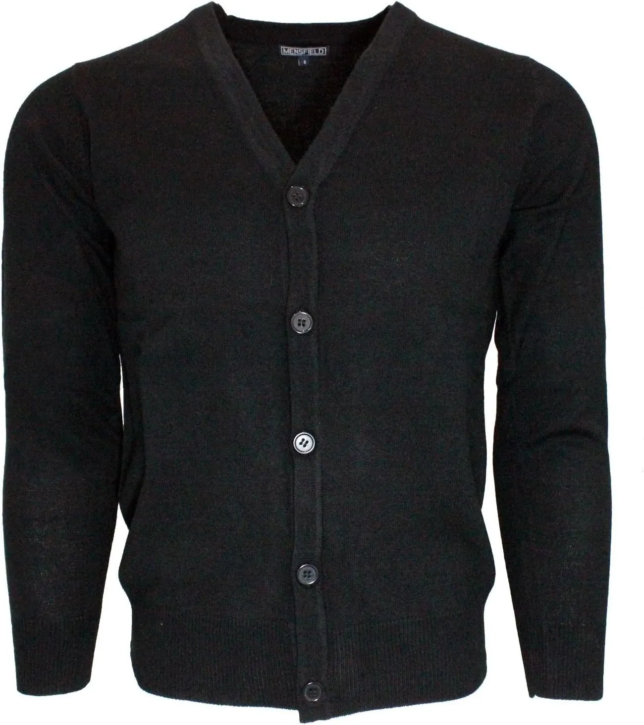 Blue Ocean Men's V-Neck Cardigan Sweater Longsleeve Button Down Black.