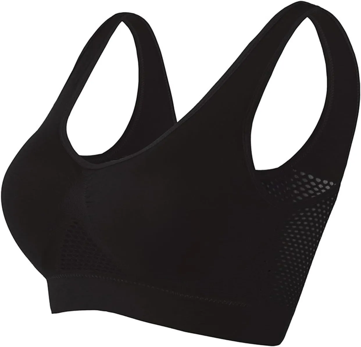 Breathable Anti-Sagging Sports Bras for Women Plus Size High Support Wireless Bra with Cooling Lift-Up Air Tech Mesh