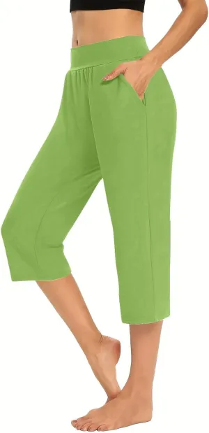Capri Pants for Women 2024 Capri Leggings Summer Casual High Waist Capris Stretch Sweatpants Cropped Joggers Pants