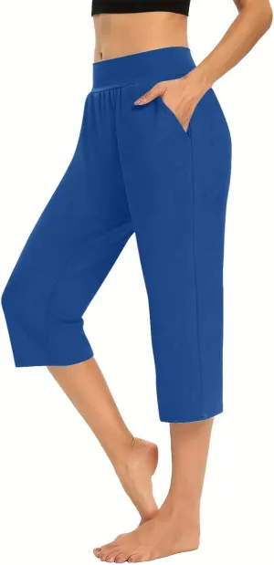 Capri Pants for Women 2024 Capri Leggings Summer Casual High Waist Capris Stretch Sweatpants Cropped Joggers Pants