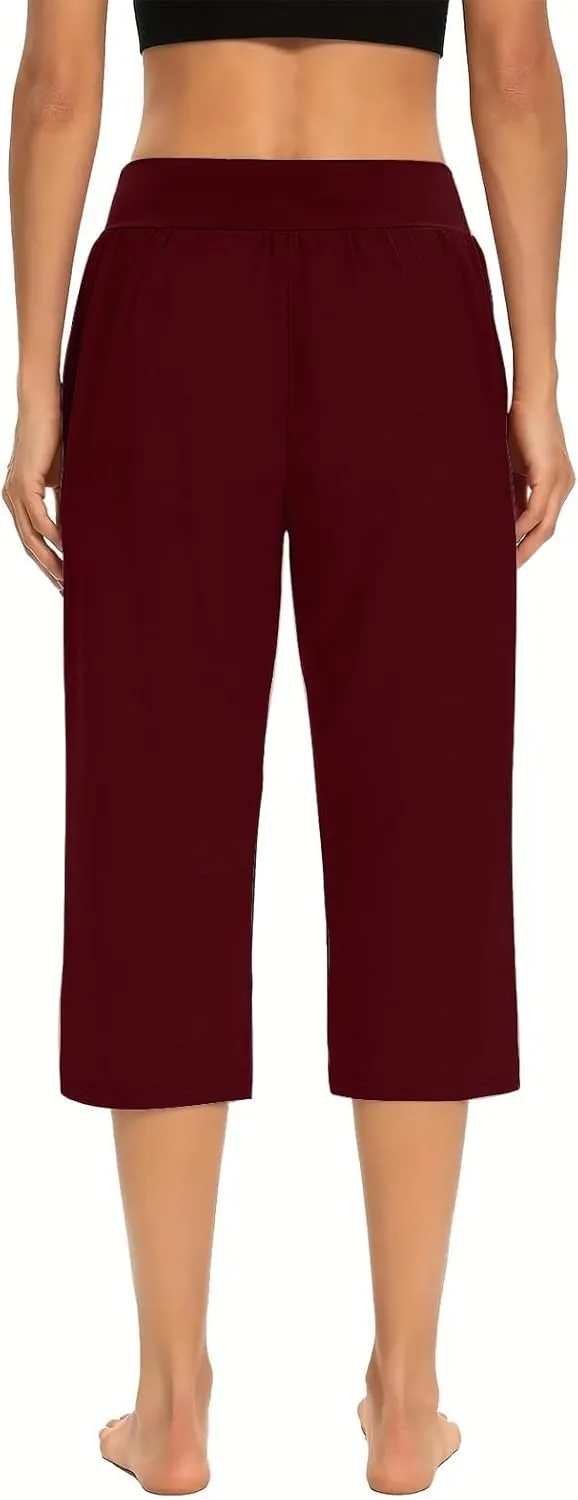Capri Pants for Women 2024 Capri Leggings Summer Casual High Waist Capris Stretch Sweatpants Cropped Joggers Pants