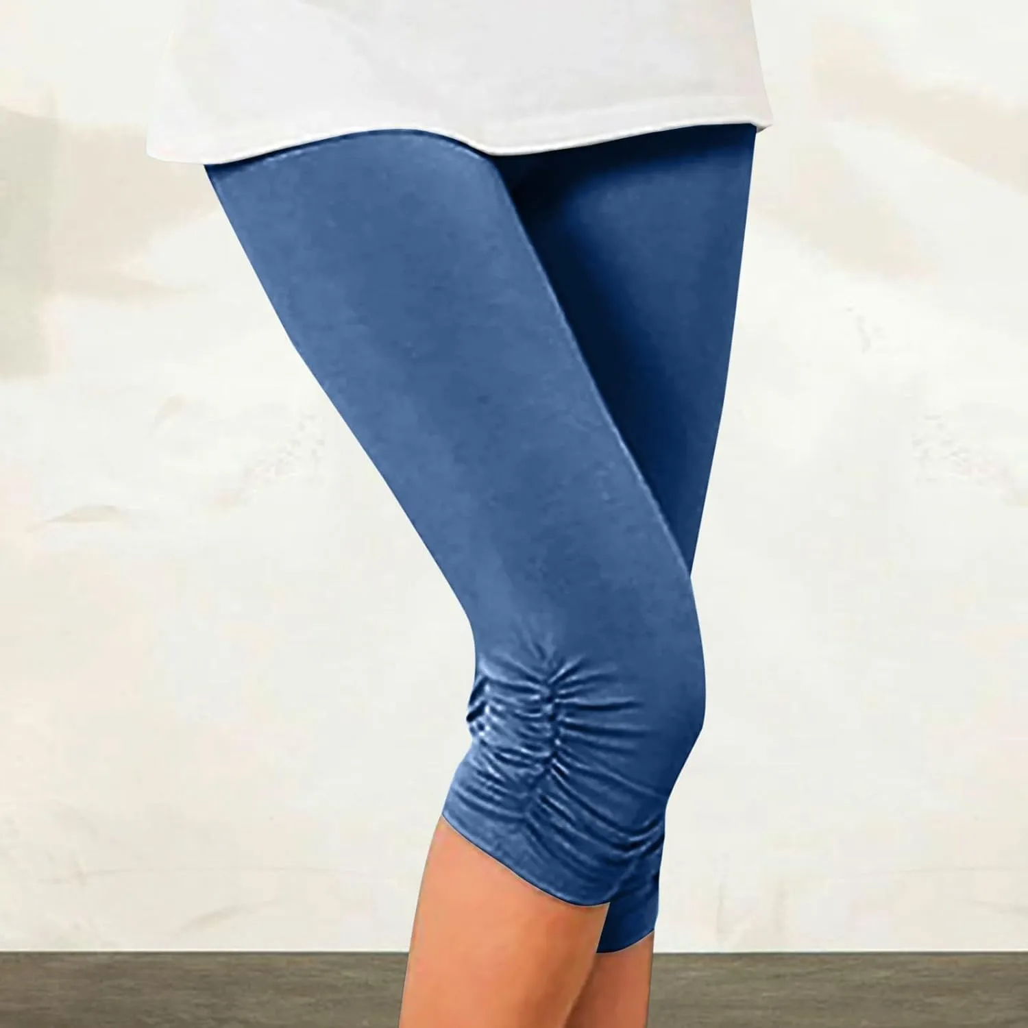 Capri Pants for Women 2025 Summer Casual Capri Leggings Stretch Slimming Workout Yoga Pants Plus Size Leggings