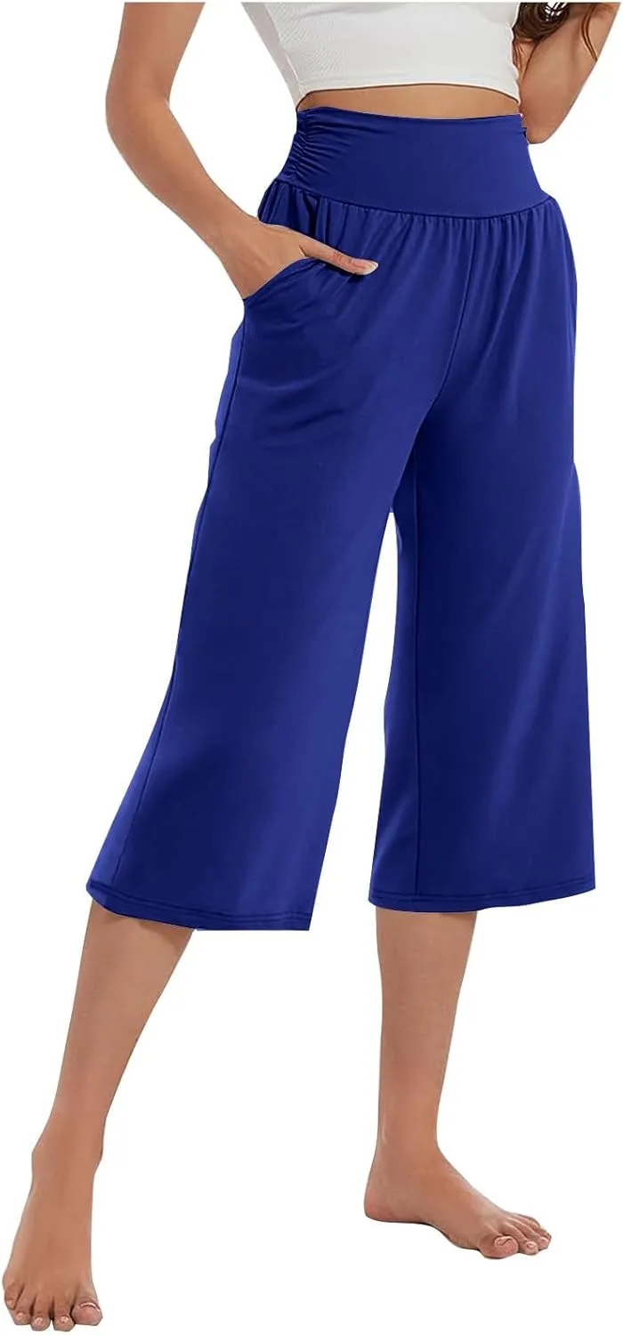 Capri Pants for Women Joggers Stretch Lightweight Running Yoga Casual Tactical Hiking with Pockets Water Resistant