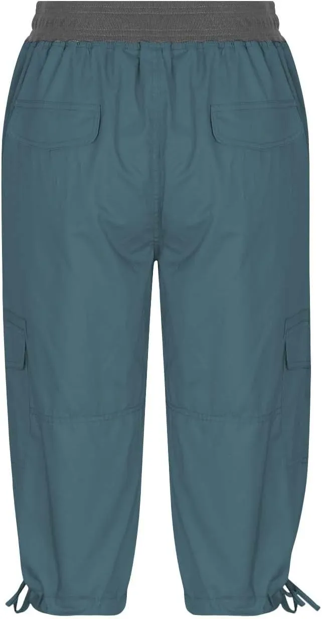 Capri Pants for Women Joggers Stretch Lightweight Straight Wide Leg Loose Comfy Pajama Capri Pants with Pockets