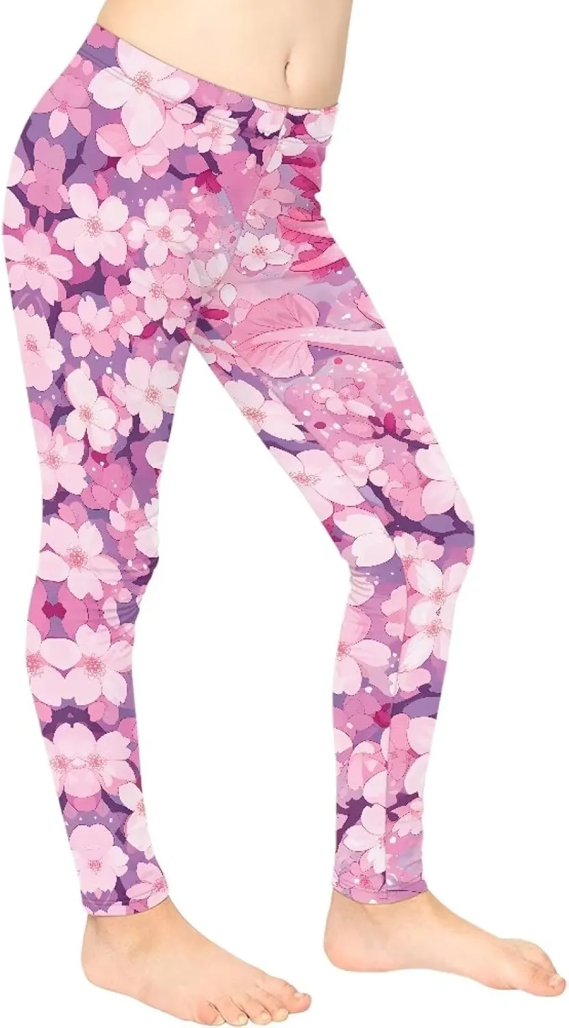 COEQINE Girls’ Leggings, Yoga Pants Activewear Legging High Waist Active Pants Size for 4-13 Years Kids Teens