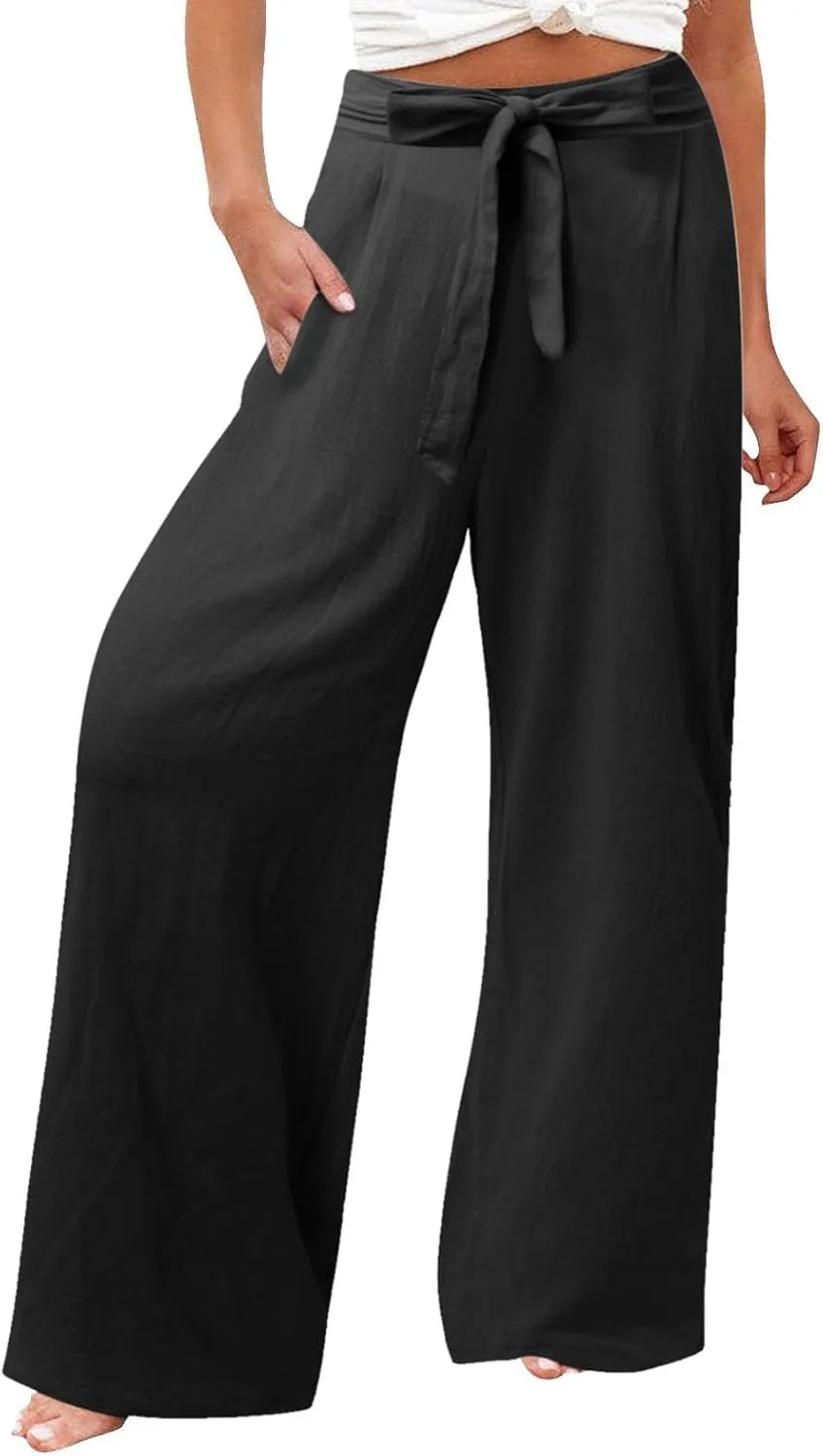 Corduroy Pleated Pants for Women Winter Streetwear Hiking Sweatpants with Pockets Elastic Waist Elastic