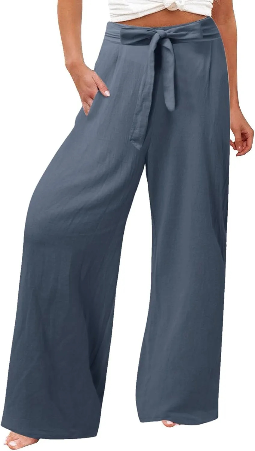 Corduroy Pleated Pants for Women Winter Streetwear Hiking Sweatpants with Pockets Elastic Waist Elastic
