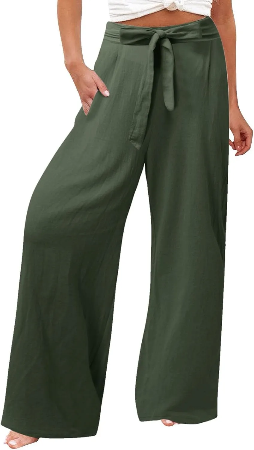 Corduroy Pleated Pants for Women Winter Streetwear Hiking Sweatpants with Pockets Elastic Waist Elastic