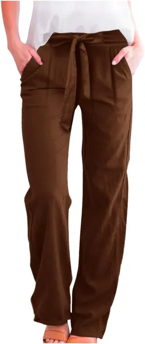Corduroy Pleated Pants for Women Winter Streetwear Hiking Sweatpants with Pockets Elastic Waist Elastic