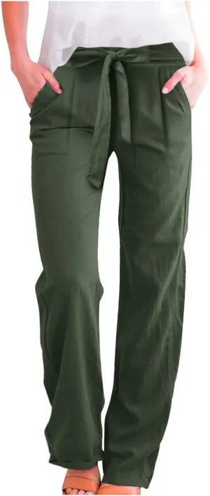 Corduroy Pleated Pants for Women Winter Streetwear Hiking Sweatpants with Pockets Elastic Waist Elastic