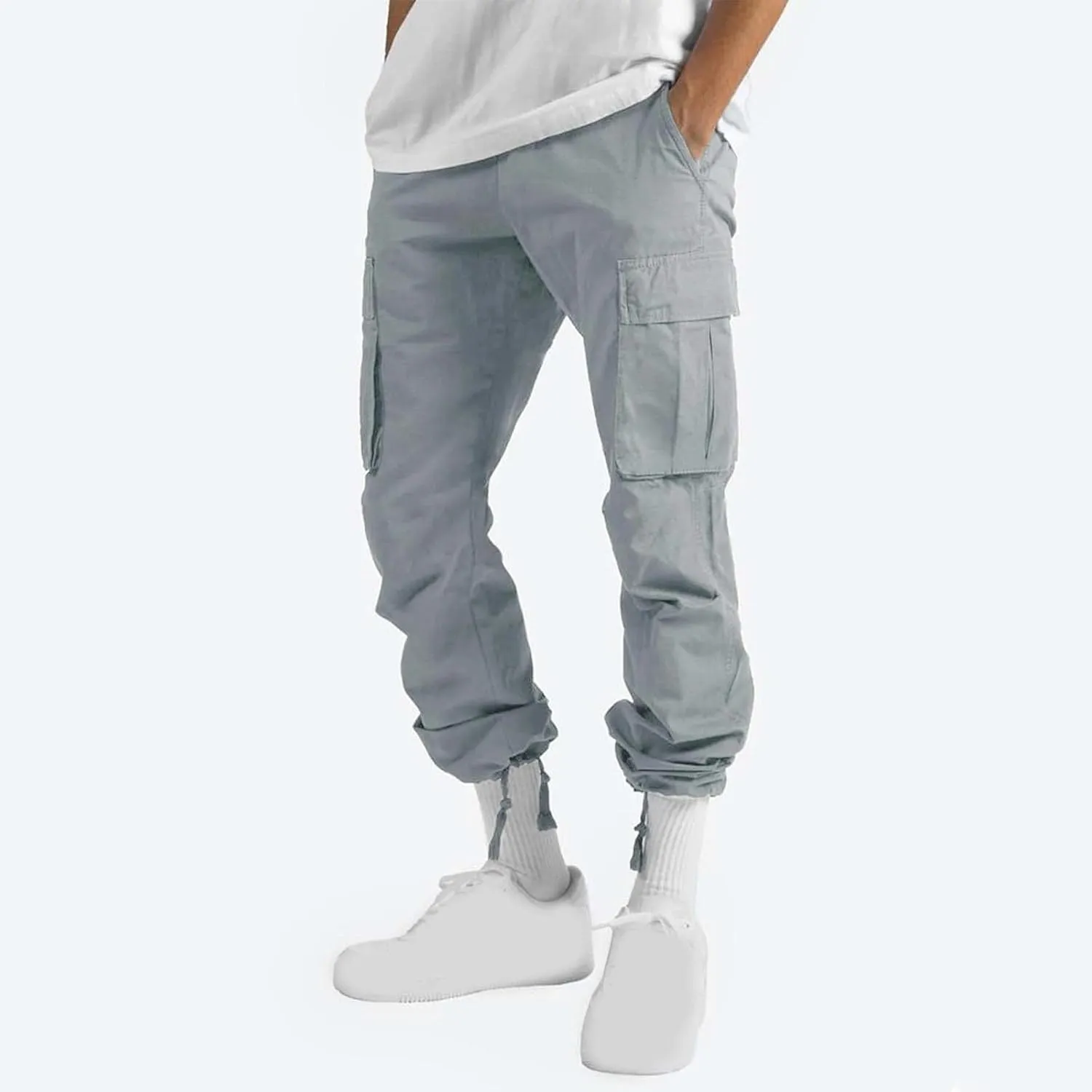 Dgoopd Cargo Pants for Men Stretch Hiking Pants Lightweight Tactical Pant Straight Leg Cargo Joggers Pants Outdoor Work Pants