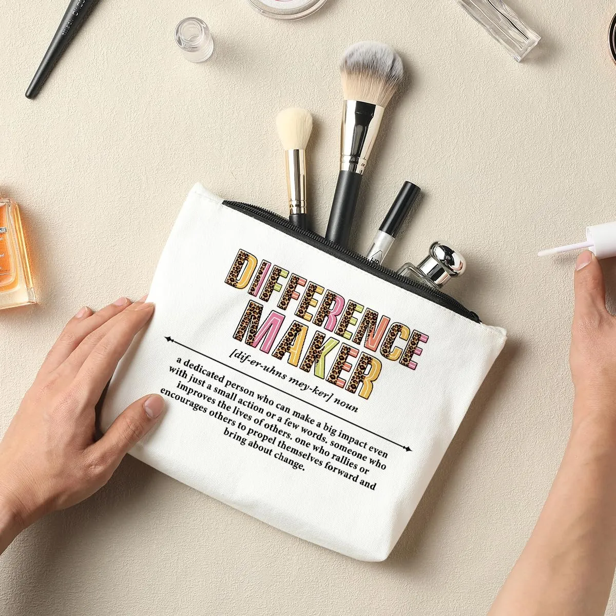 Difference Maker Definition, Difference Maker Gift, Makeup Bag Cosmetic Bag, Office Accessories, Office Gifts, Birthday Retirement Appreciation Thank You Gifts for Women Female Friend Boss Coworker