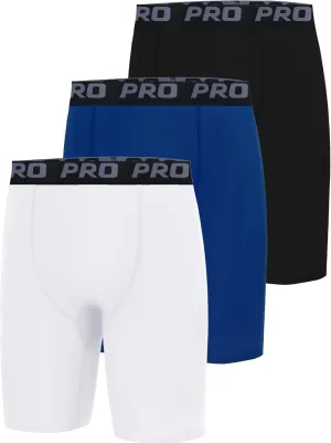 EXARUS Youth Boys Compression Shorts Side Pocket Performance Athletic Base Layers Underwear Running Sports Soccer