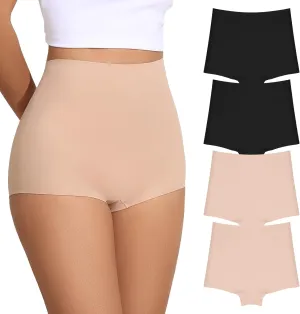 FallSweet No Show Boy Shorts Underwear for Women Seamless Panties Boxer Briefs Pack