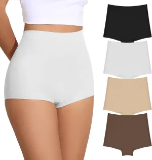 FallSweet No Show Boy Shorts Underwear for Women Seamless Panties Boxer Briefs Pack