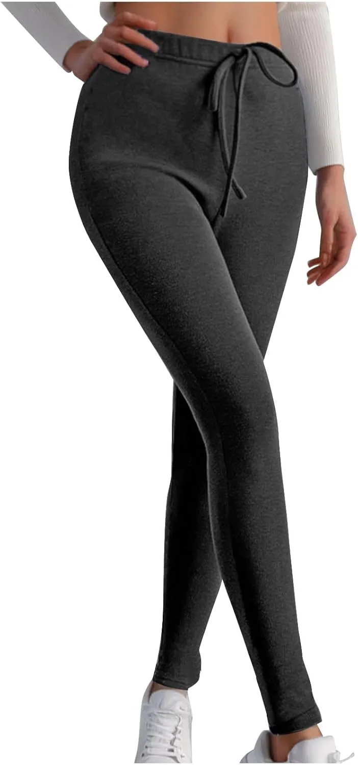 Fleece Lined Leggings for Women High Waisted Yoga Pants Athletic Ski Hiking Joggers Winter Thermal Underwear Bottoms