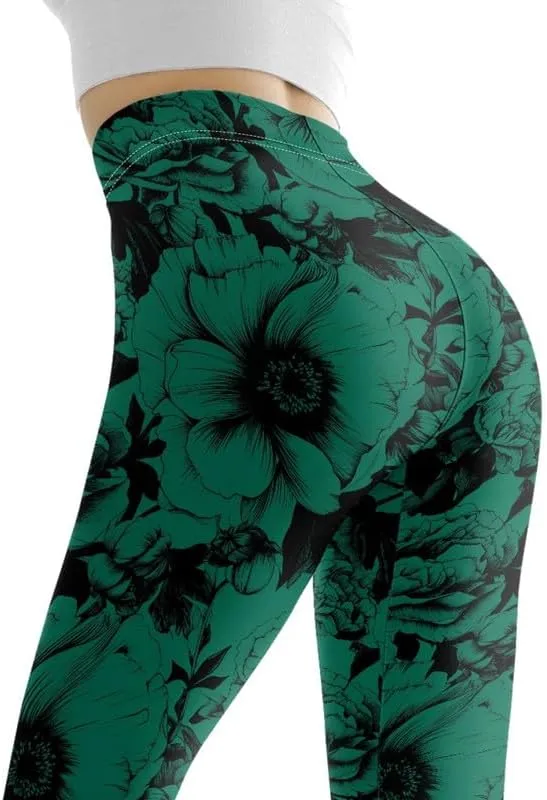 Floral Humming Bird Over Size Women's High-Waist Yoga Legging Dolphin Galaxy Bee Tie-Dye Jogging Cycling Activewear