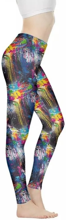 Floral Humming Bird Over Size Women's High-Waist Yoga Legging Dolphin Galaxy Bee Tie-Dye Jogging Cycling Activewear